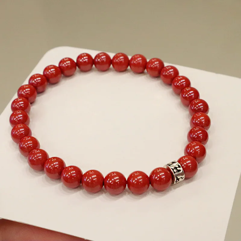 Fashion Jewelry High Content Gourd Rabbit Vermilion Cinnabar Hotan String Lucky Jade Beaded Bracelet Plated Red Holiday Gift