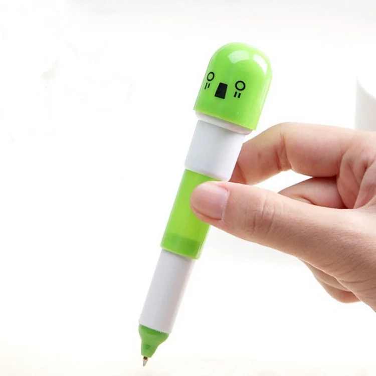 Promotional Cute Vitamin Capsule Ball Pen Custom Logo Mini Plastic Pill Ballpoint Pen