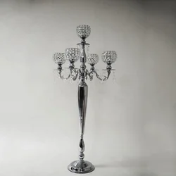 Tall Sliver Crystal Candelabra For Wedding Centerpiece Holder Decor Lager Floor Candelabra