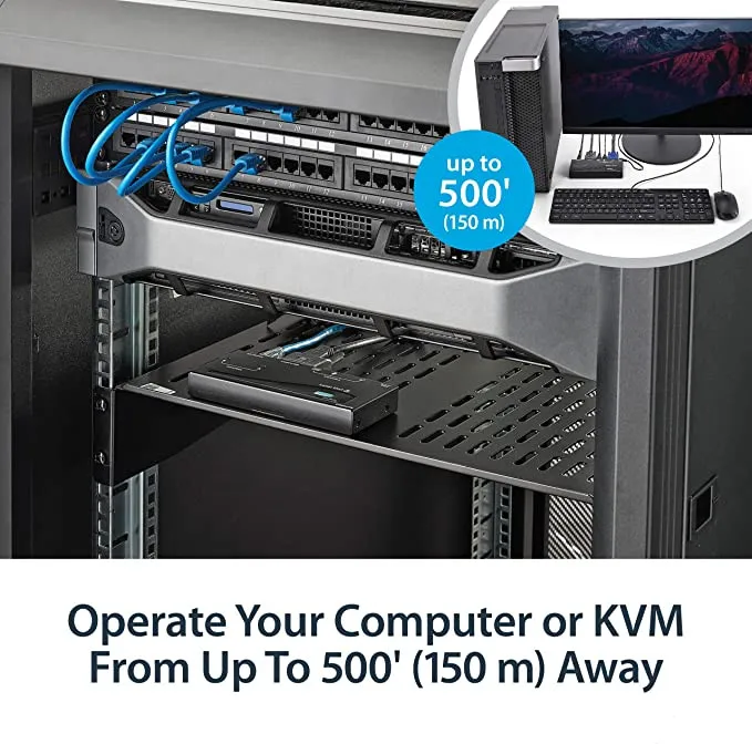 VGA KVM Over IP-удлинитель на 500 футов-PS/2 и USB-хост-KVM-консоль через CAT5 Ethernet для нескольких