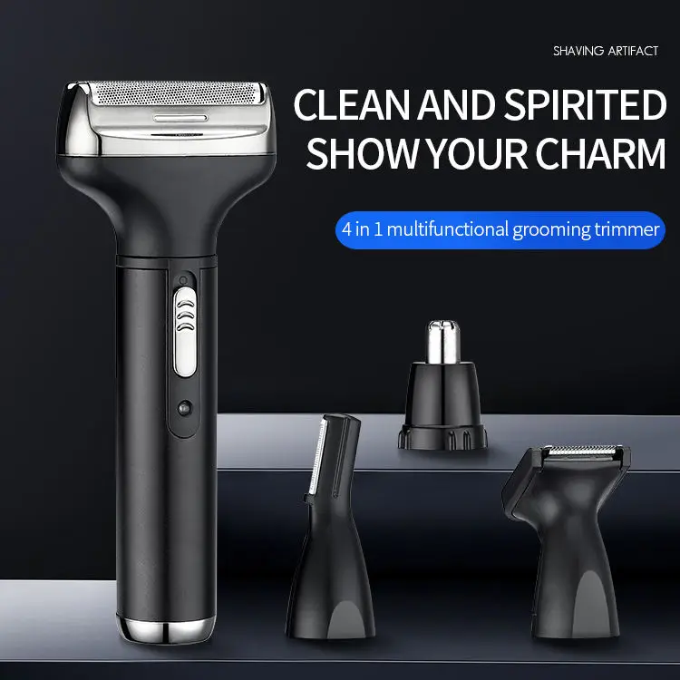 4 in 1 multifunction rechargeable with different cutting function head nose and ear trimmer