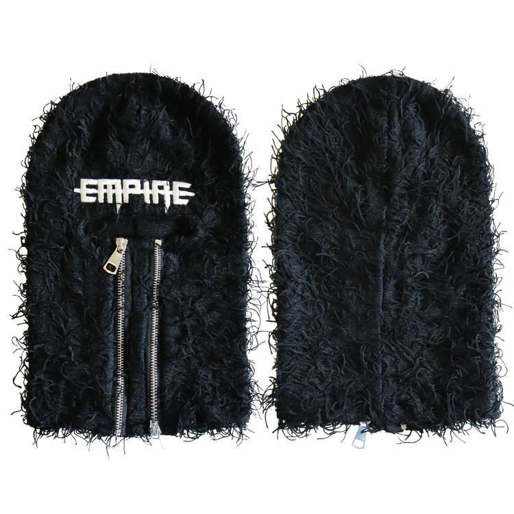 Wholesale Balaclava Custom Logo Distressed Ski Mask Balaclava Designer Winter Knit Full Face Cover