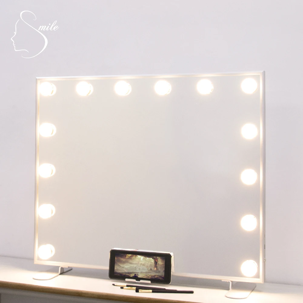 14 Bulbs Hollywood Makeup Mirror With LED Light Vanity Dressing Table Luxury  Manufacturers