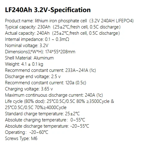 High sales Li-ion Lifepo4 cell 3.2v Energy Storage Battery 3.2v 240ah Lithium Cell for Electric Vehicle Battery Lifepo4 230ah