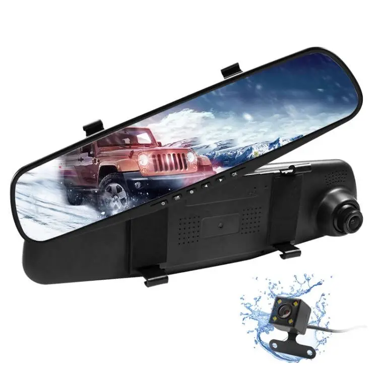 
4.3 Inch Usb Full Hd 1080p Car Dual Lens Car Video Recorder Mirror Auto Dvr Drive Camera 