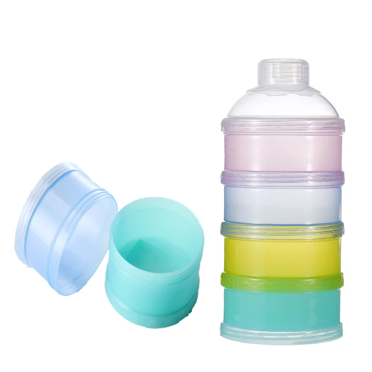 New available bpa free portable four-layer baby feeding milk powder snack box