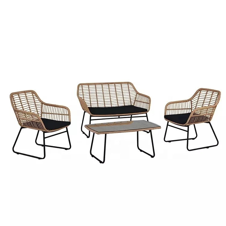 4PCS Outdoor PE Wicker Patio Rattan Furniture and Garden Leisure Sofa Set