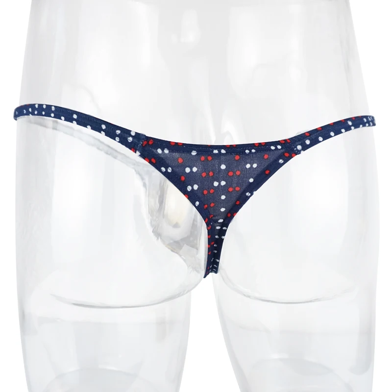 
Sexy Gay Underwear Men Thong Bikini Pouch T-Back Printing Dot G-String Jockstrap Breathable Sissy Thongs 