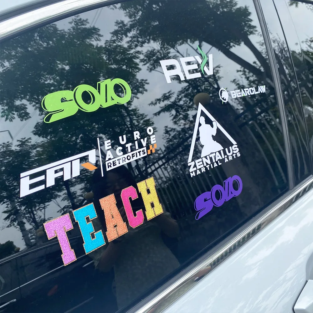 Custom Logo Permanent UV Resist Waterproof Car Window Body Bumper Lettering Transfer Clear Vinyl Decals Stickers For Outdoor Use