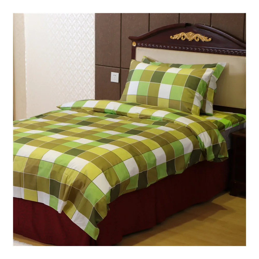 Home bedsheets cotton bedding set bed green color duvet cover set 100% cotton bedding bed sheets bed linen queen size