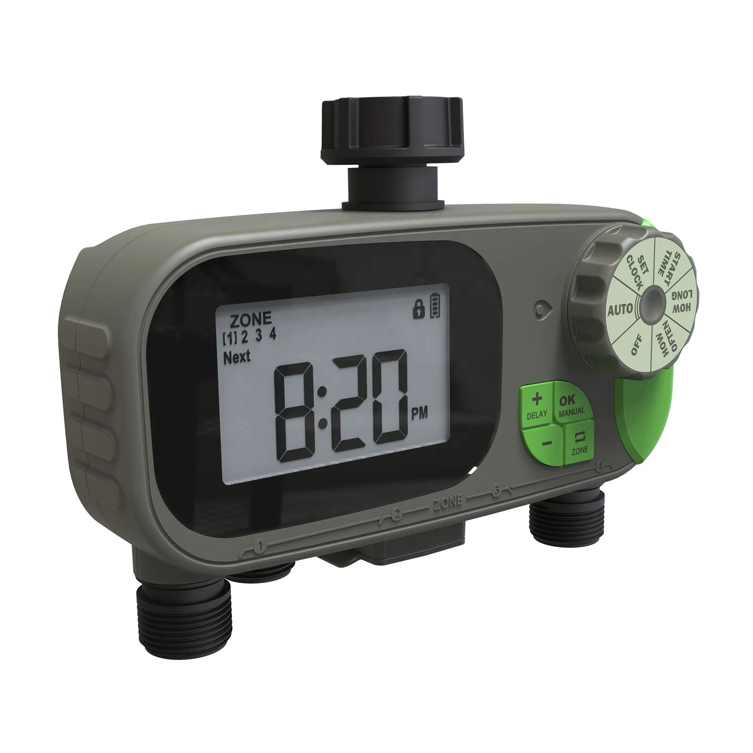 4-Zone Factory Battery Water Timer Irrigation Auto Outdoor Irrigation Digital Tap 24 Hours Water Timer