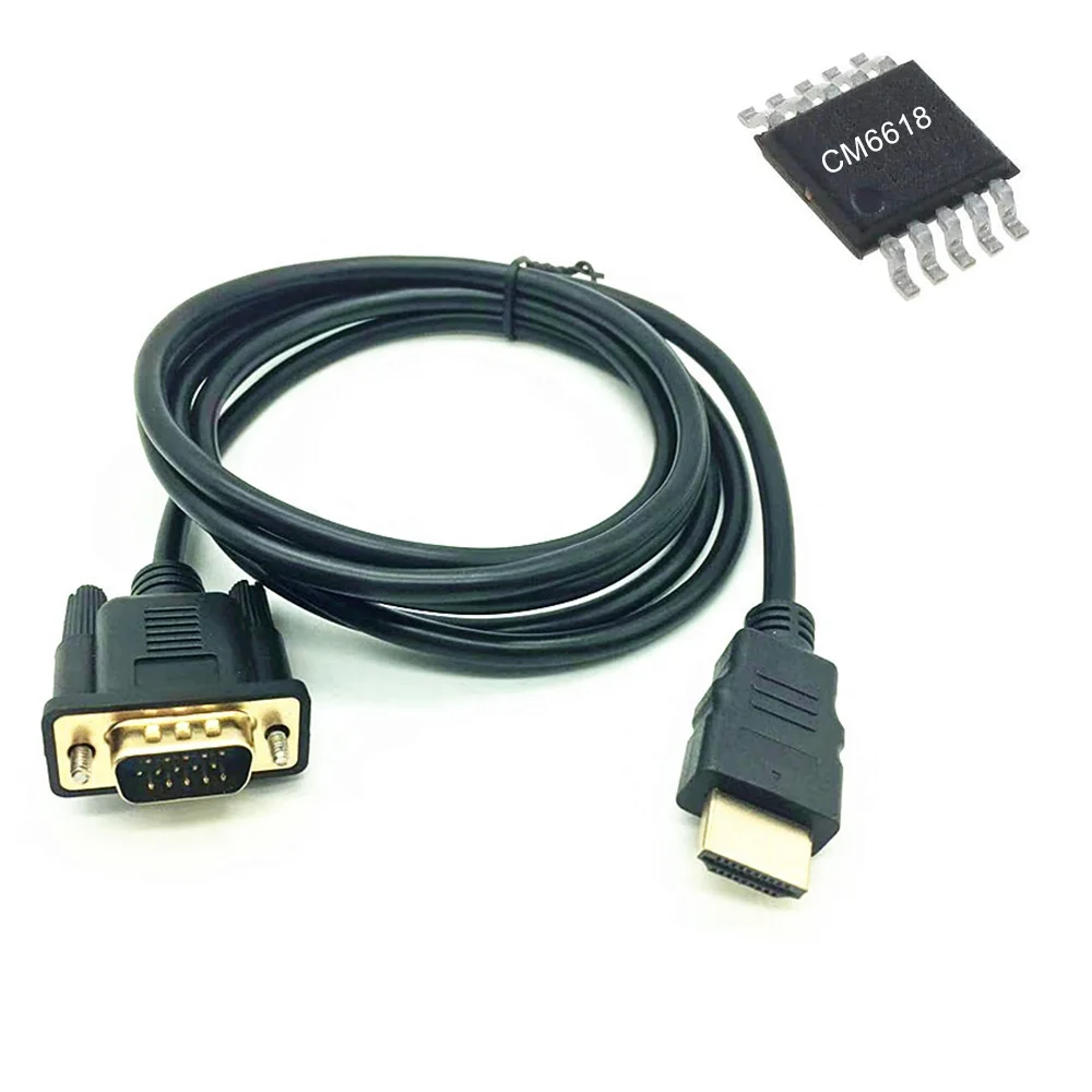 6 Feet 1.8 Meters 1080P hdmi to vga cable for computer tv multimedia projector monitor dvd player camera telephone speaker ipod