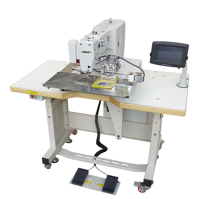 Somax SM-18-2  Pneumatic Presser Computerized Label Pattern Industrial Sewing Machine Back Pocket Embroidery Machine