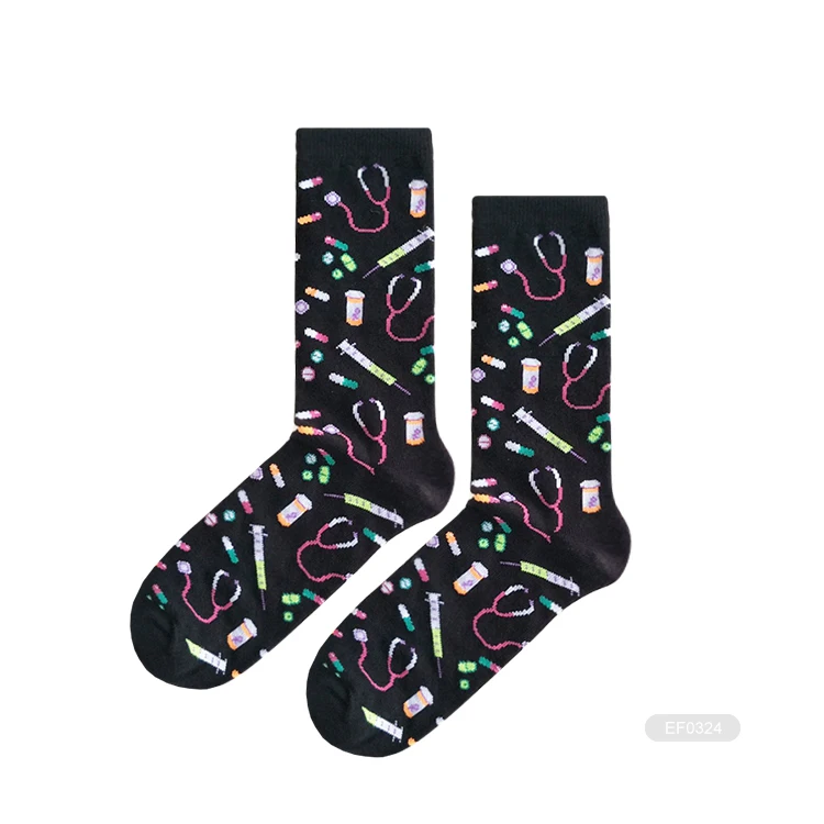 DS- E797 designer socks for womens socks custom cotton crew socks