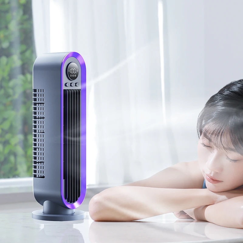 Household Home Office Oscillating Desk Table Air Cooler Rechargeable LCD Screen Display Desktop Tower USB Fans