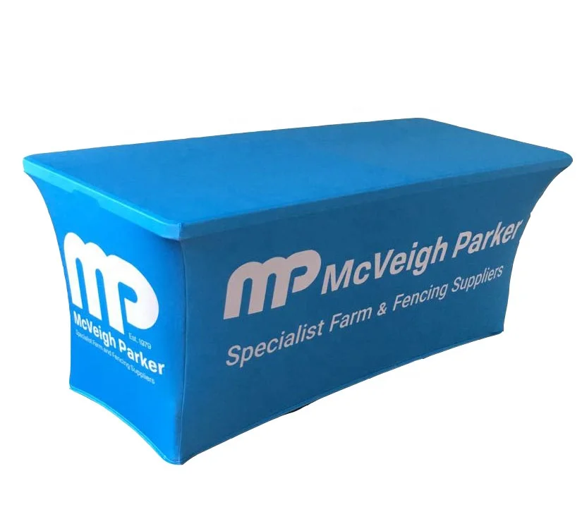 Trade Show Fabric Printed Table Cloth Advertising Customized Table Cover With Your Logo