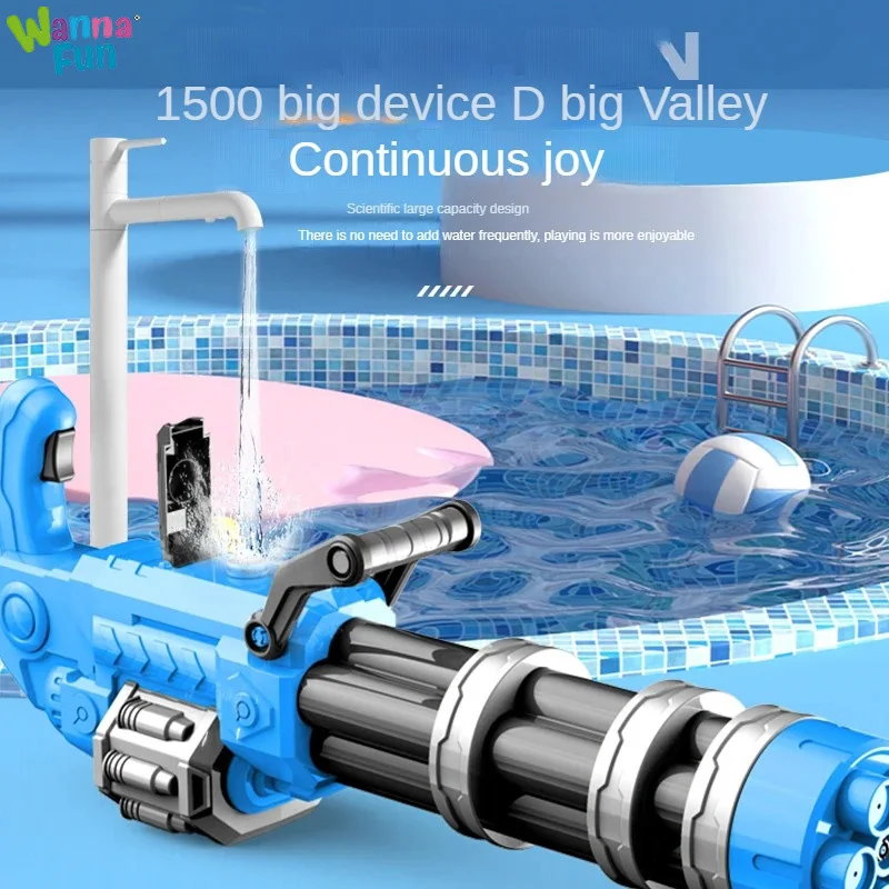 Hot Sale Automatic Kids Outdoor Toy Electric Squirt Gatling Water Gun Summer Party Toys