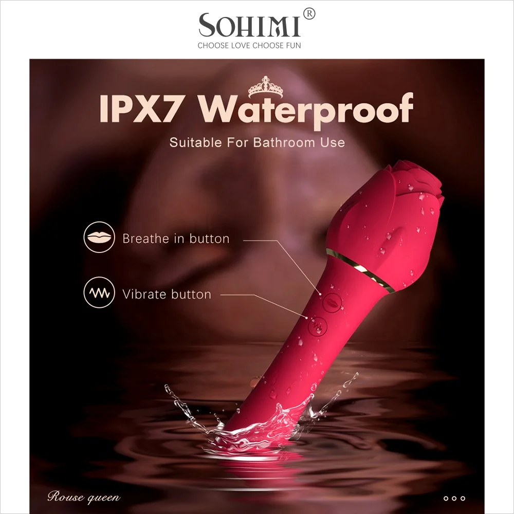 Powerful Masturbation Sex Toy G Spot Rabbit Vibrator Silicone Products Rose for