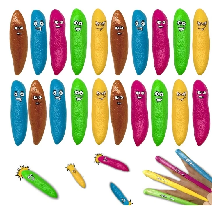 Mini Finger Slingshot Novelty Toys  Poop Toy, Stretchy Funny Gag Gifts Flying Games for Games and Party Favors