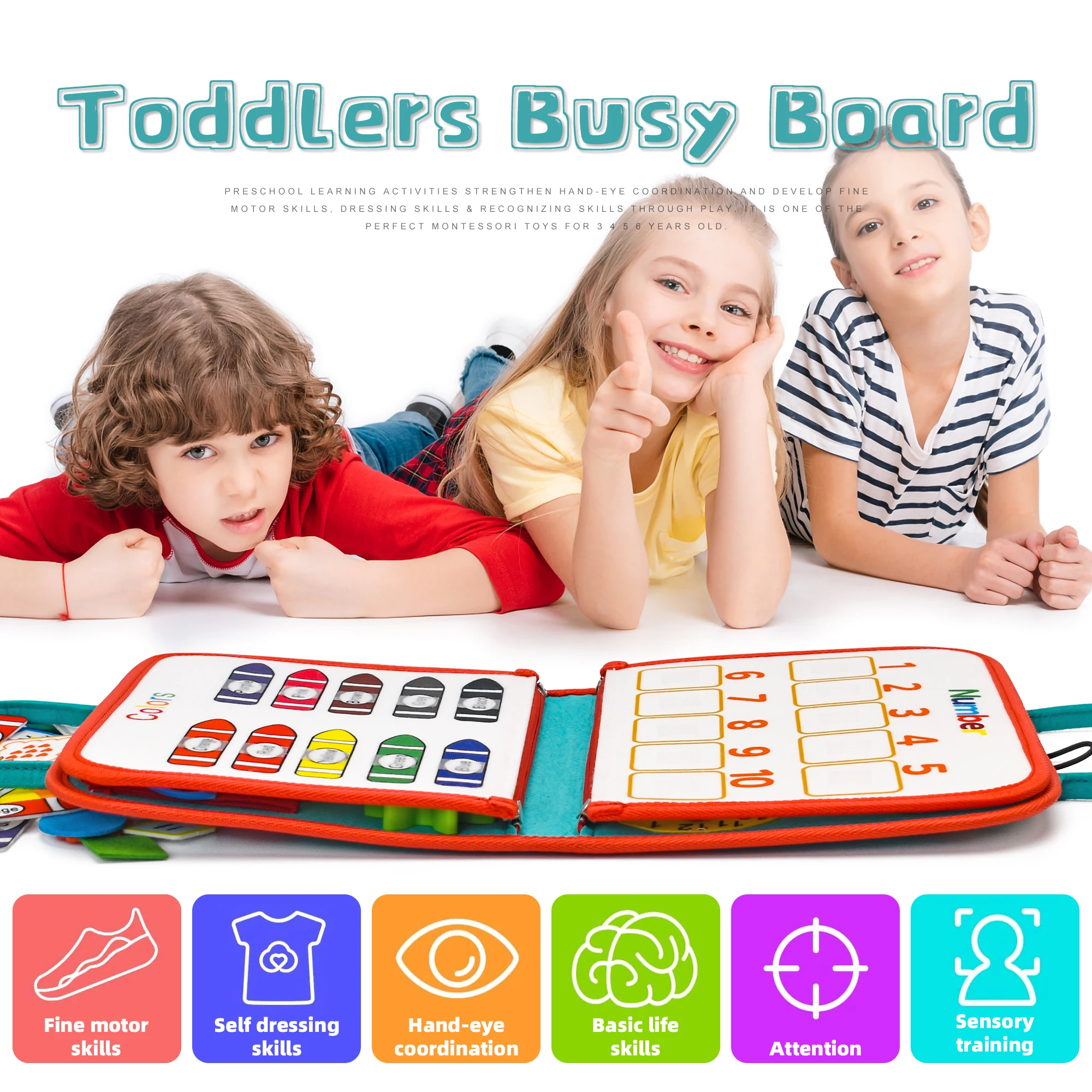 Felt Busy Board Montessori Easter Sensory Toys for Toddlers 1-3 Personalized Developing life Skills Autism Educational Toys