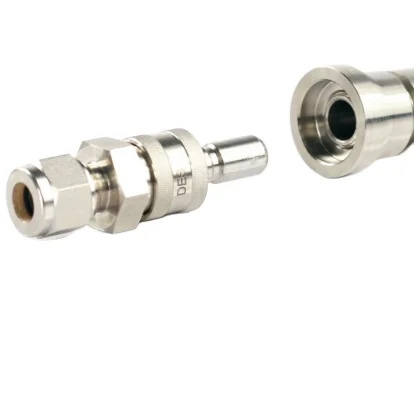 Double End Shut-off Coupling Stainless Steel 316 NPT to Ferrule Tube Fittings Fuel Quick Connector