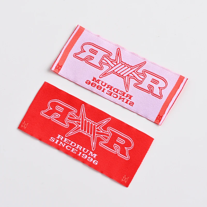 Terylene Woven Labels Custom For Clothing Bag End Fold Woven Labels