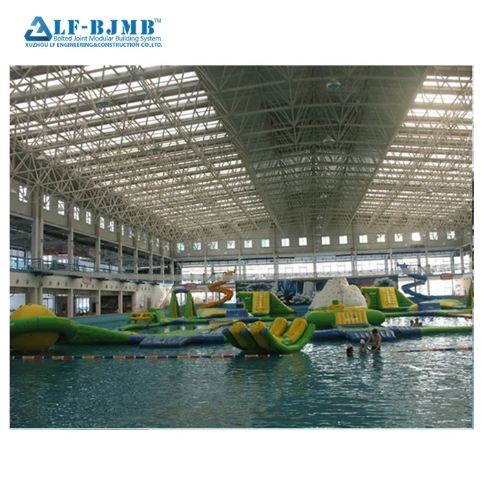 Economical long span roof swim pool steel truss design