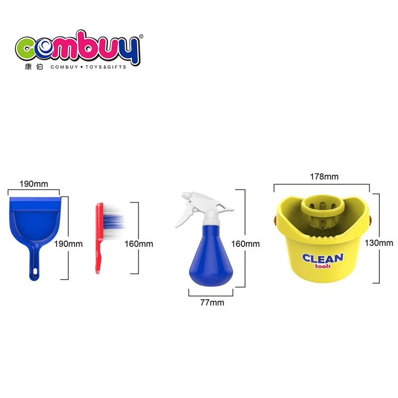 Pretend play trolley floor mopping robot cleaning set toy