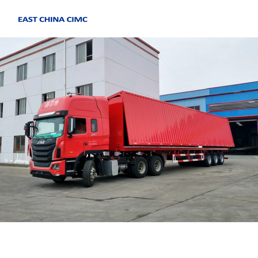High Quality 3 Axles 12 Wheels 40Tons Open Wing Van Truck Semi Trailer For Sale