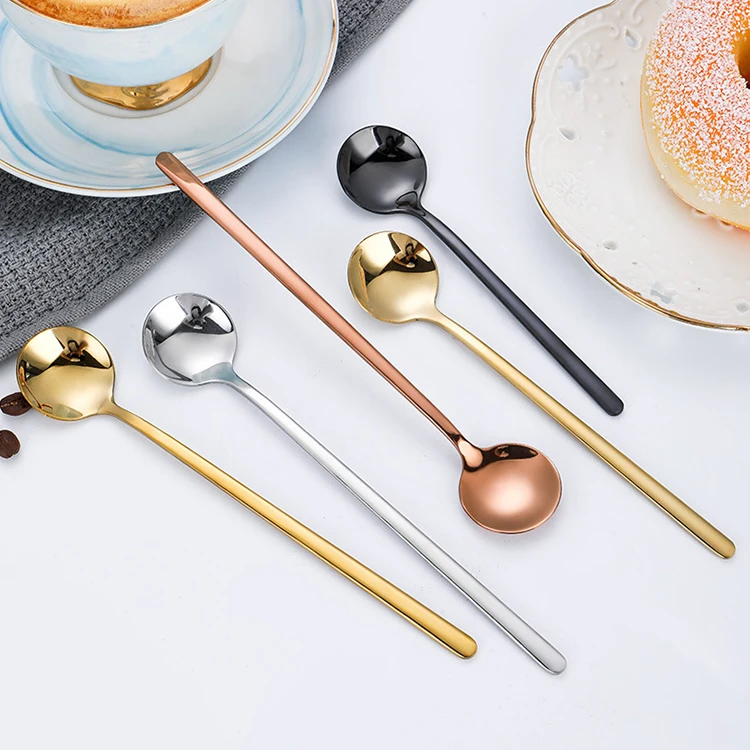 Wedding Favor Gifts Custom Logo Metal Coffee Stirrer Spoon 304 Stainless Steel Gold Coffee Tea Spoon