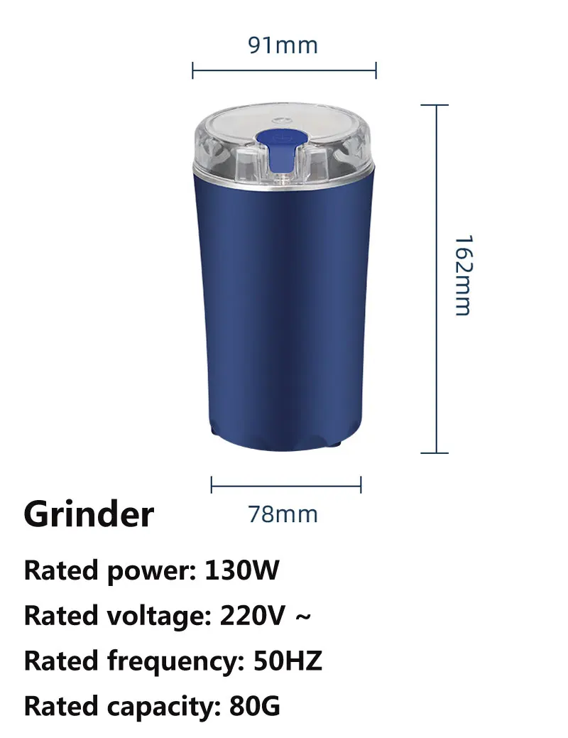 One-touch Push-Button Stainless Steel Spice Grinder for Herb Peanut Grains Beans Coffee Grinder Electric