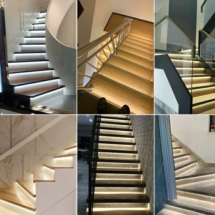 DC12V/24V Smart Human Body Induction 16 Steps Motion Sensor Led Stair Light kit