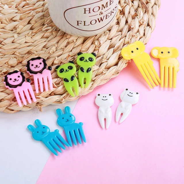 Customized Family Use Cute Cartoon Food Fruit Fork 10pcs Party Gift Mini Fork For Kids