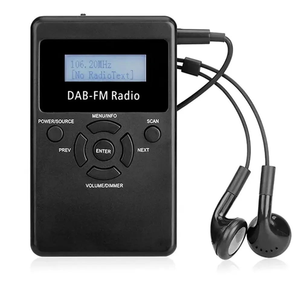 Rechargeable DAB FM Walkman Radio with 40 Presets & Earphone  DC Powered Supply
