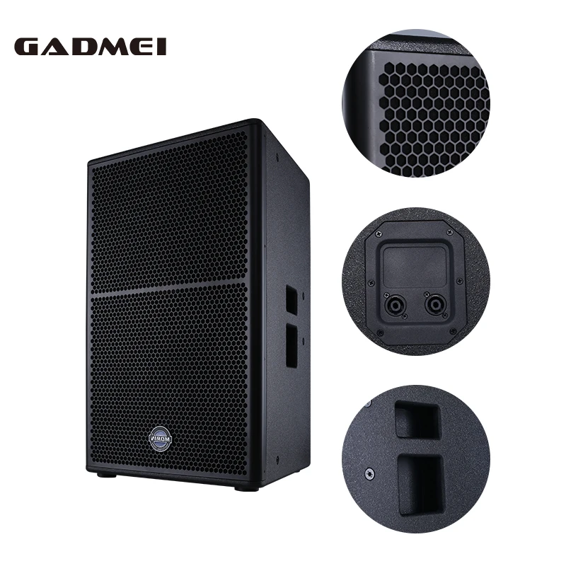 Professional subwoofer dual 15 inch speakers 850 watt speaker trolley waterproof shower speaker