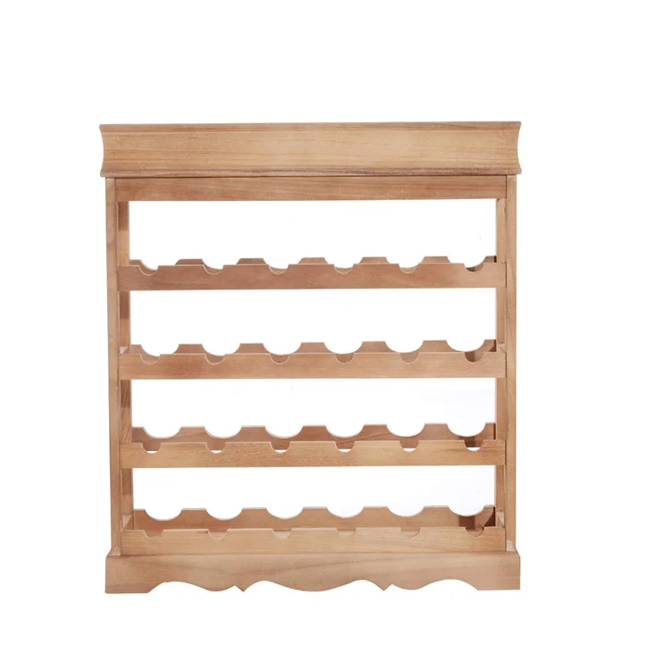 Wholesale custom  wood Black Wine Rack Storage Shelf Stand Barrel Wine Rack Holder for kitchen and table display