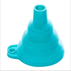7.5cm Wide Multi-Purpose Food Grade Foldable Collapsible Kitchen Silicone Funnel Hopper for Liquid Powder Transfer
