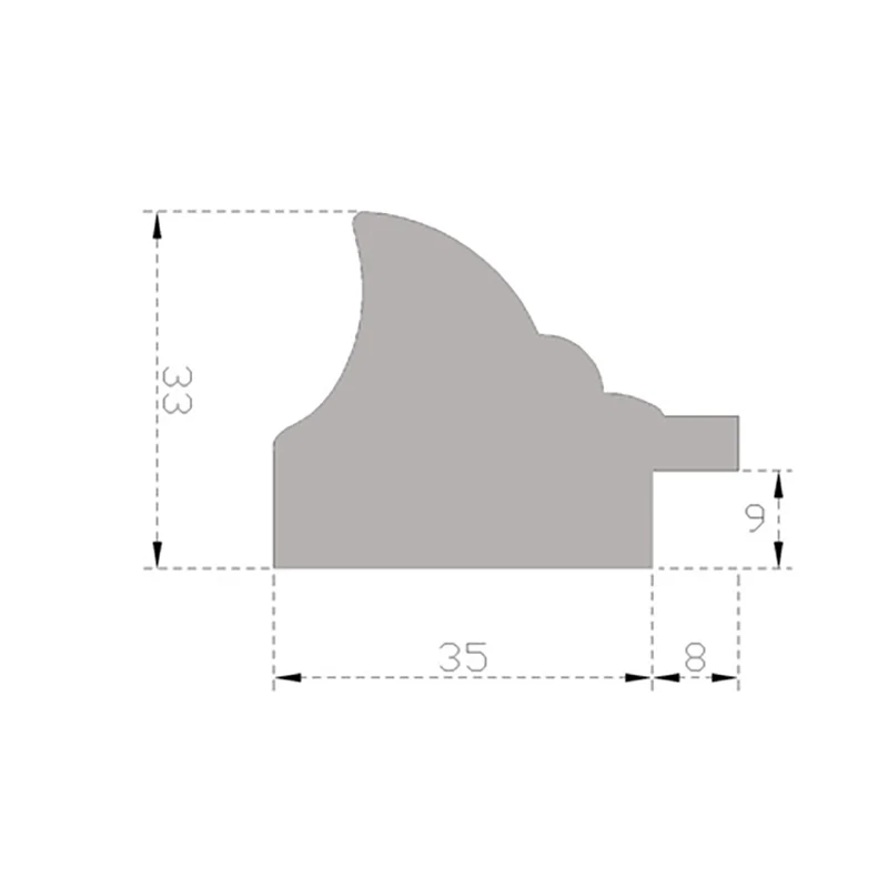 
Hot Sell Custom Modern Art Decor PS Foam Photo Mirror Frame Moulding 