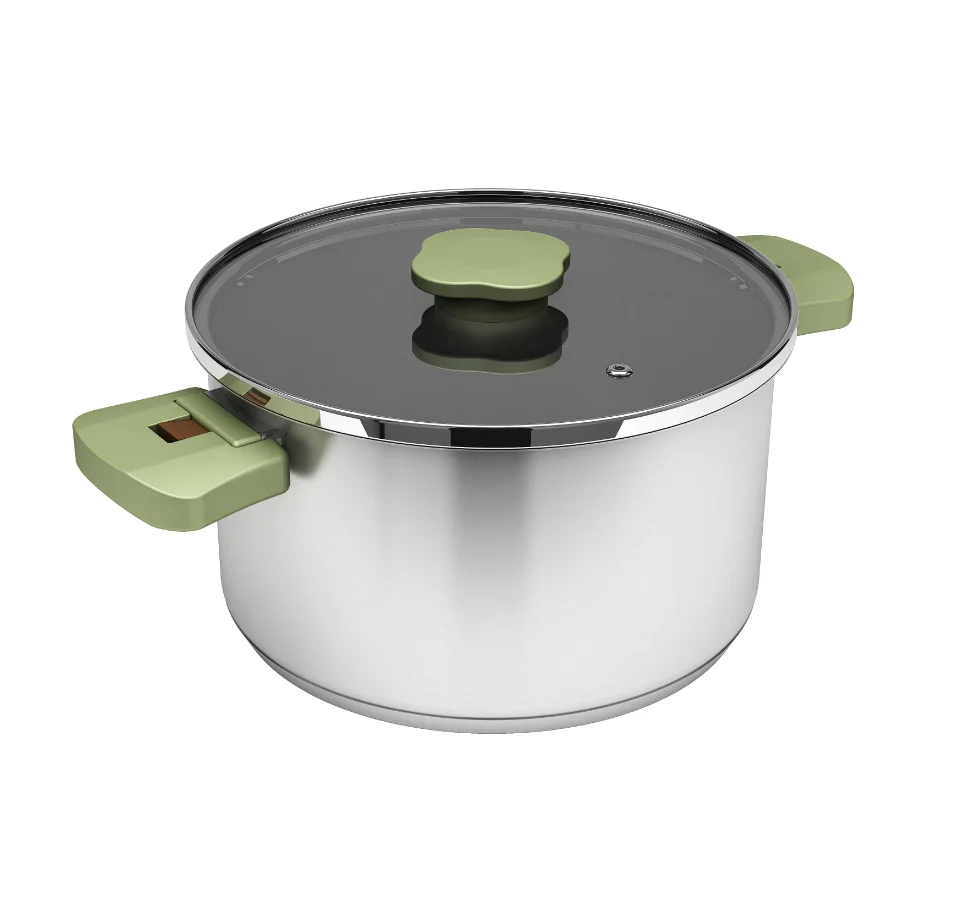 Newest Design Hot Sell Foldable Casserole Stainless Steel pots 3 Pcs Kitchen Casserole Hign Quality Stackable pots set