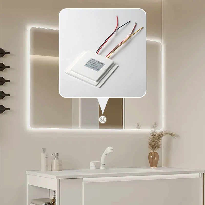 FICLUX Hot sales DC12V/24V Led Dimmer Touch Controller Single key Color-adjustable Touch Sensor Switch For Bath Mirror