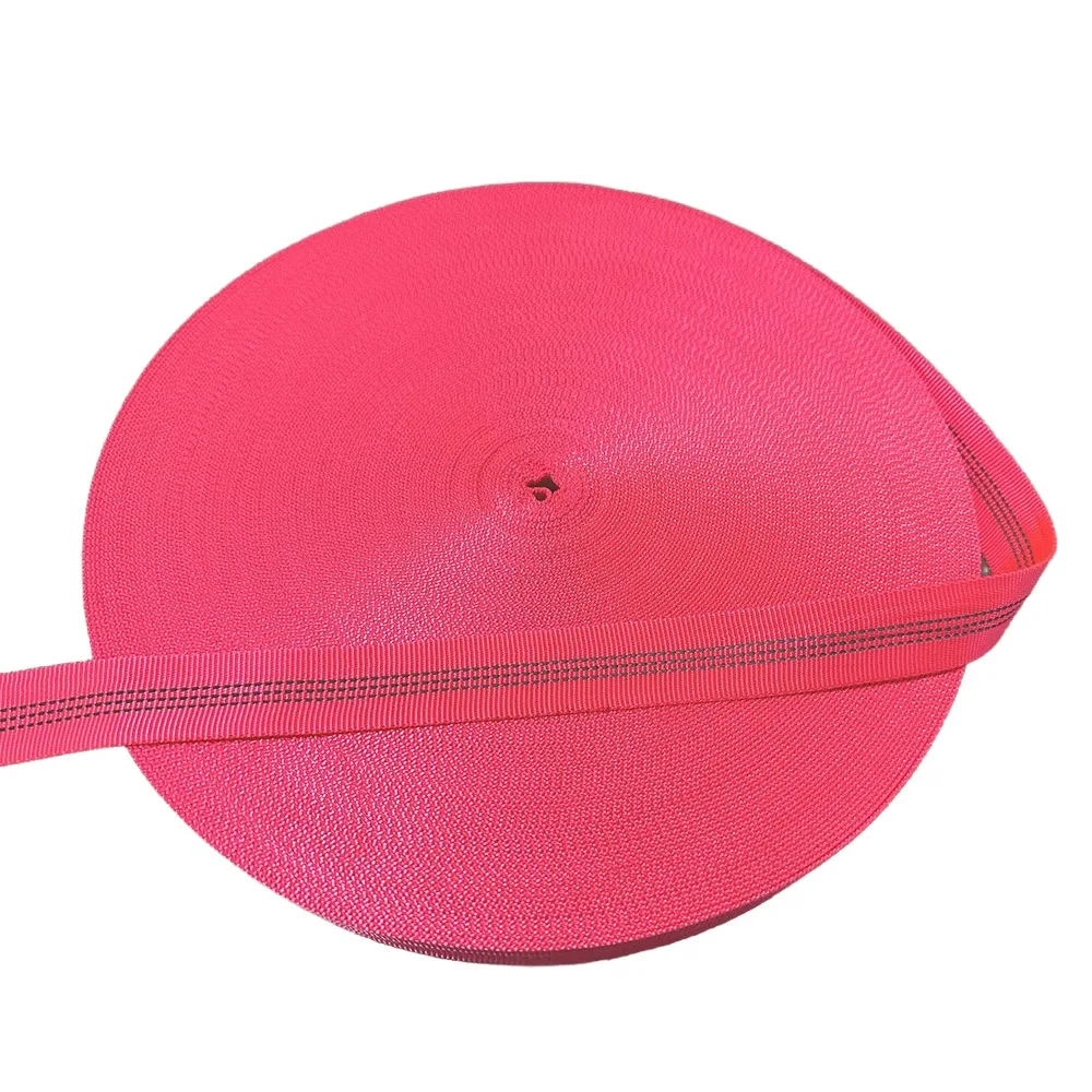 2.5cm nylon double-sided reflective webbing pet leash webbing safety reflective strip webbing