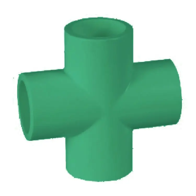 ERA DVGW Certificates  PPR Fitting High Pressure Pipe Double Cross Tees For Hot Water and Cold Water