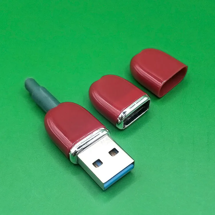 New style pebble data cable rubber shell plastic plug usb plastic round hole data port case