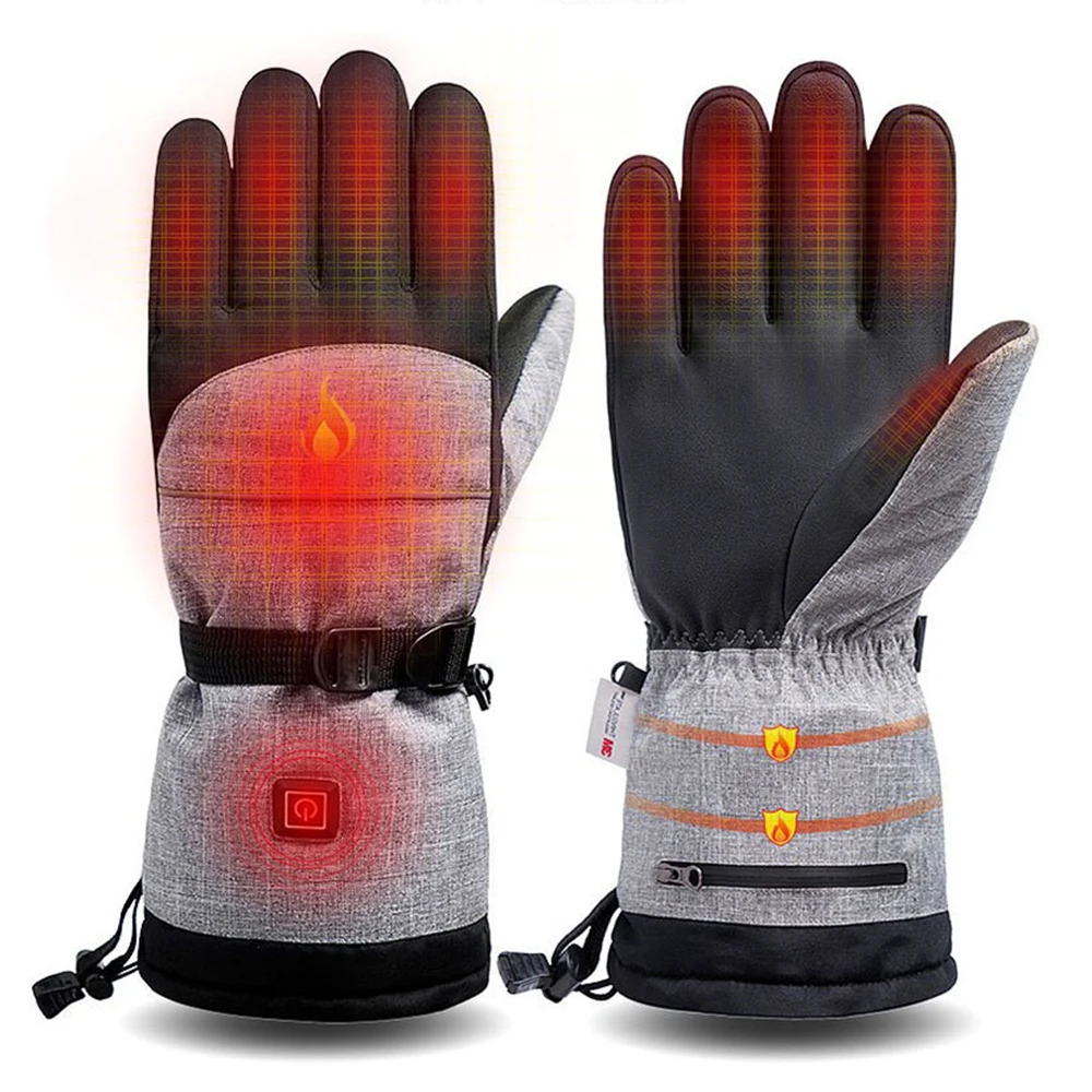 Heating Gloves Rechargeable Battery Men Ladies Ski Full Finger Motorcycle Racing Gloves