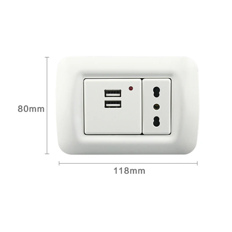 Italy Italian Smart Home Multi Outlet Europe European Double Electric Universal Wall Socket with USB