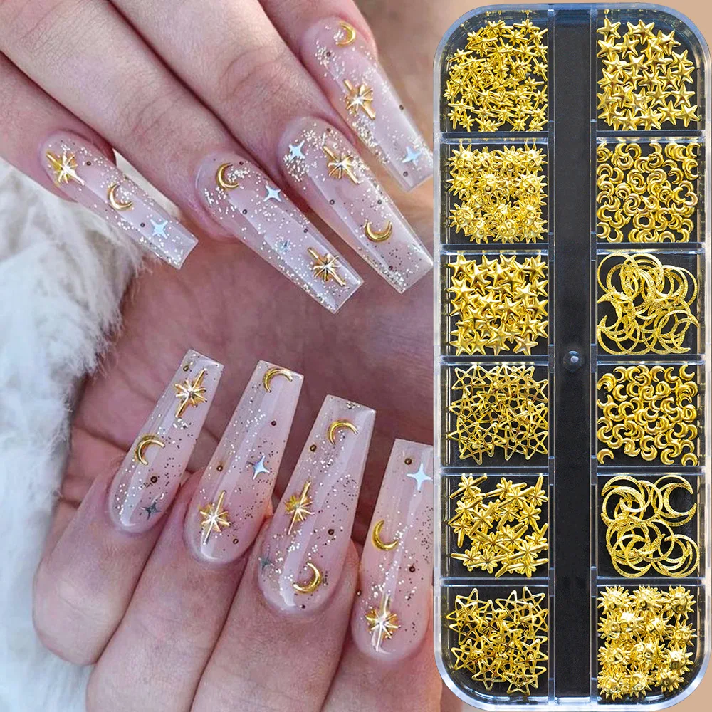 12 colors 3D Flower Nail finger Art Charms with Rhinestones and Caviar Beads - DIY Nail Art Design for Women Girls Easter