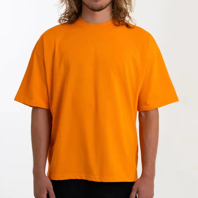 Custom Logo High Quality 260 GSM Heavy Weight Box Fit 100% Cotton Drop Shoulder Oversized Boxy T Shirts for Men