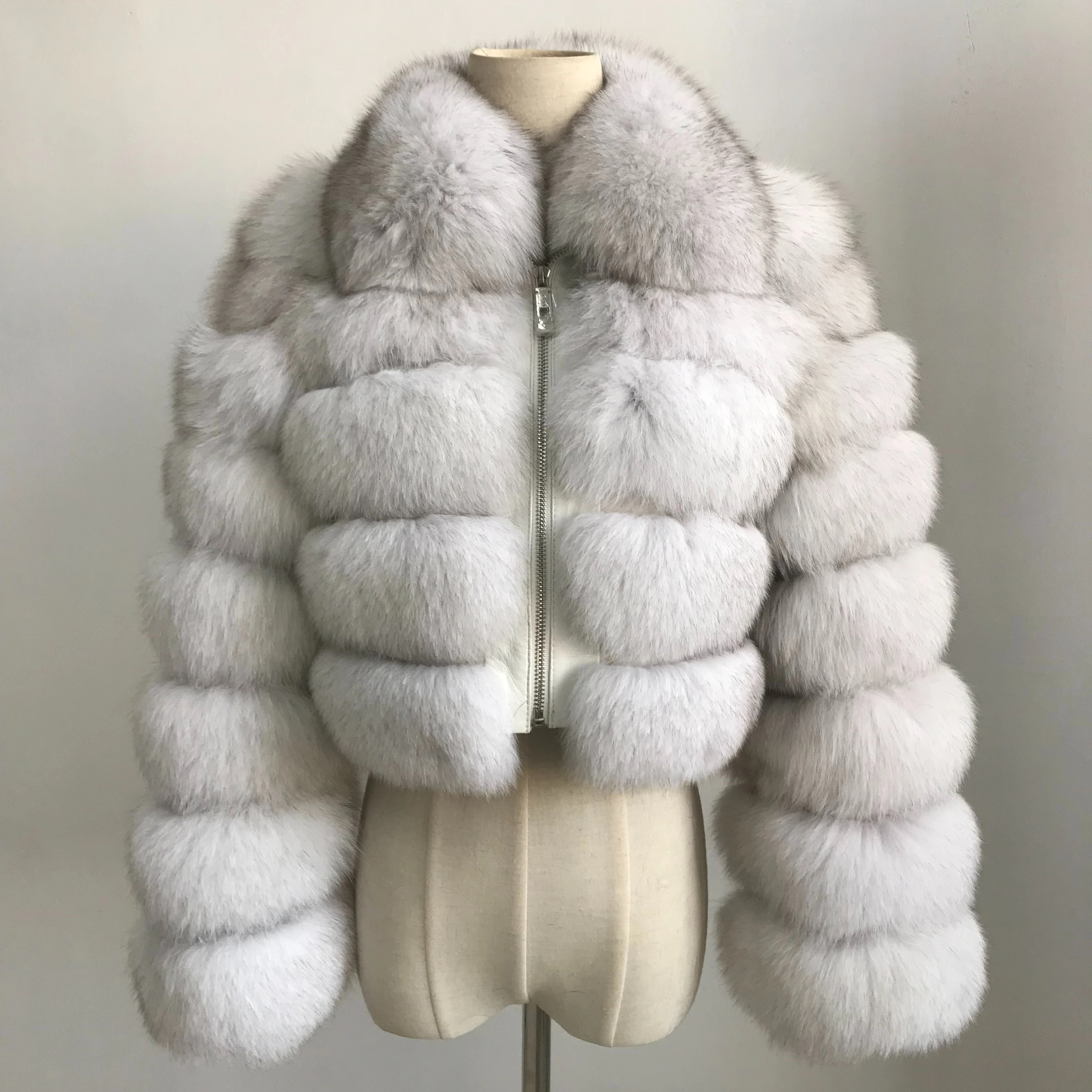 QIUCHEN  2021 Winter Casual Women Real Fox Fur warm Coat Raccoon Fur Jacket Oversized Short Coats For Ladies QC19021