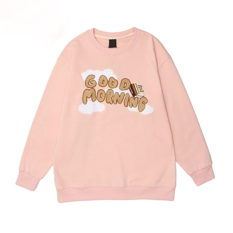 Custom Wholesale Oem Design 3d Logo Casual Chenille Patches Hoodie Embroidery unisex Oversized Letters Fabric Chenille Hoodie