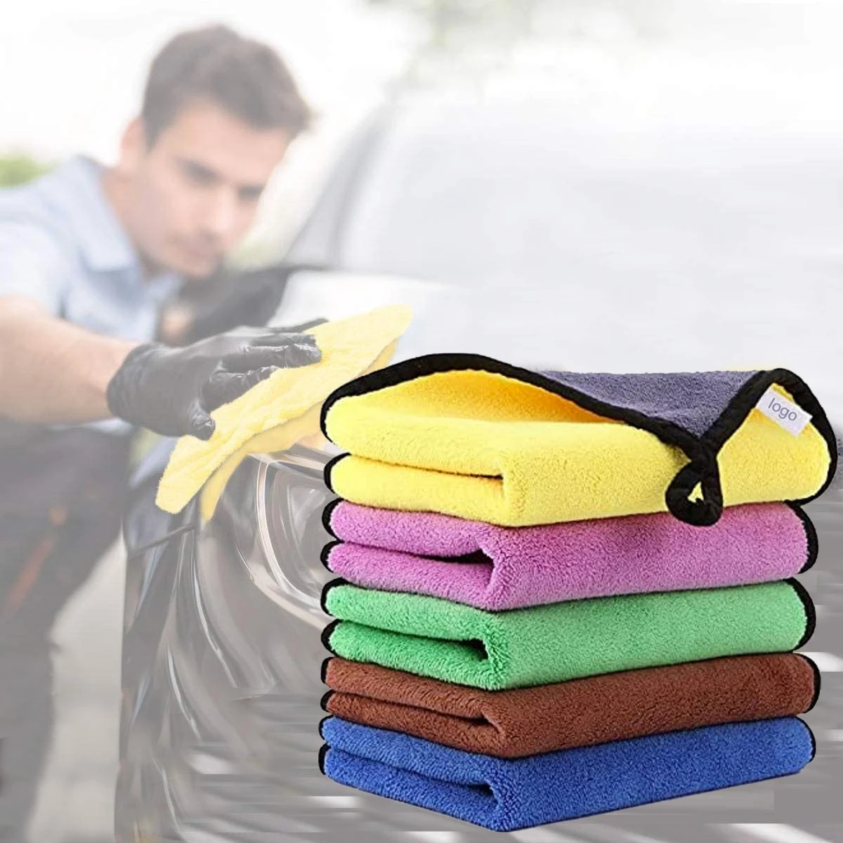 Factory Supply Quick-Dry & Absorbent Car Detail Microfiber Cloth Thicken Coral Fleece Microfiber Towel For Car Cleaning
